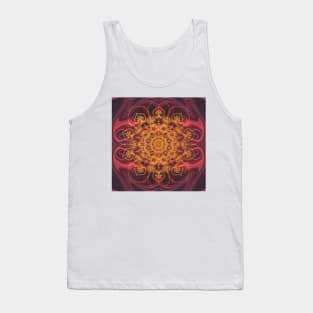 Gold Mandala on Pink Marble Tank Top